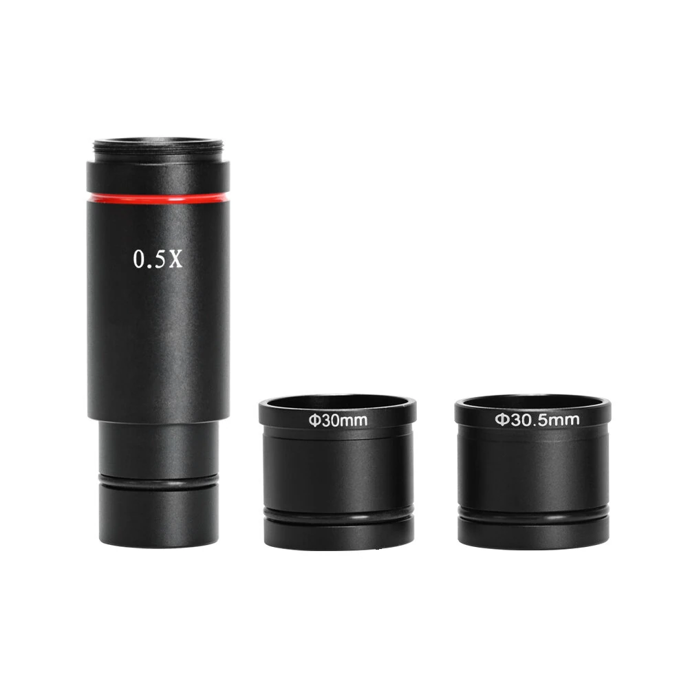 HAYEAR 0.5X C Mount Microscope Adapter 30.5mm 30mm Electronic Eyepiece Reduction Lens 0.5X Microscope Relay Lens for Microscope CCD Camera