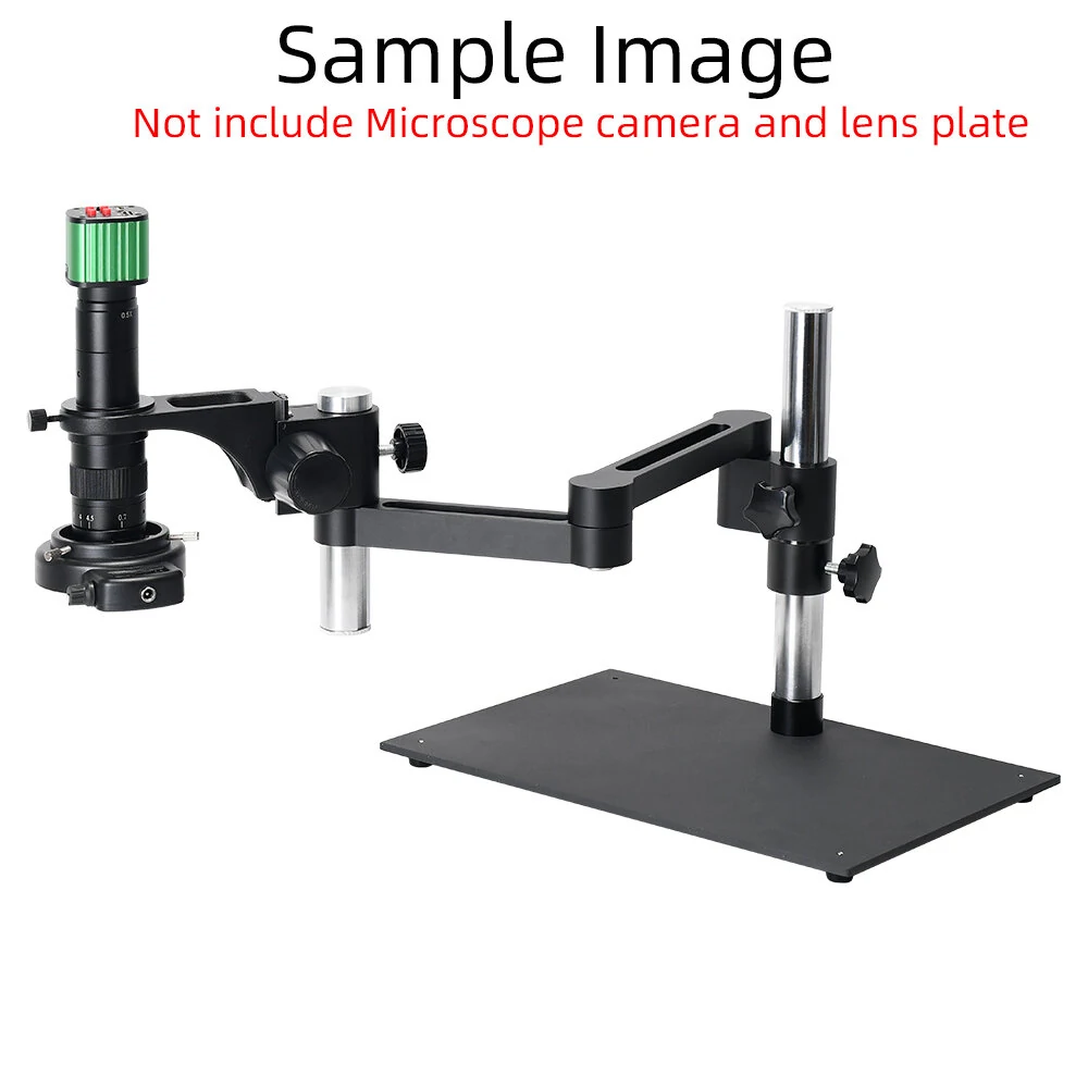 HAYEAR Articulating Arm Clamp Microscope Bracket 76mm 50mm Focusing Holder For Stereo Microscope Monocular lens Camera — view 2