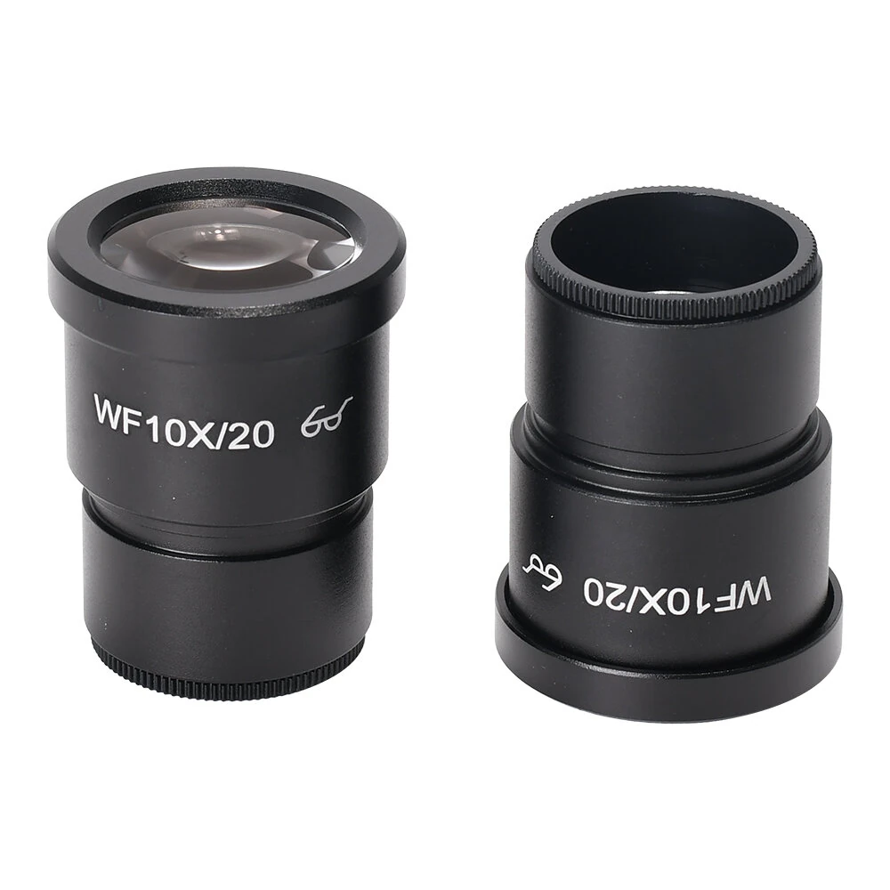 HAYEAR Microscope Lens 10X Magnification 20/22mm Field View Laboratory Stereo Microscope Lens 30mm Interface High Eye Point Wide Angle Eyepiece Microscope Fittings