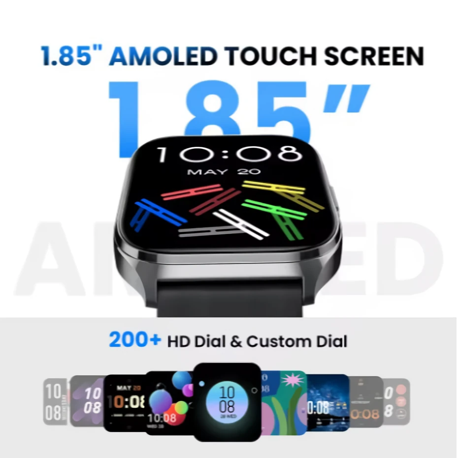 HAYLOU Watch 3 1.85-inch AMOLED Display 45 Days Standby 1ATM Waterproof AI Voice Assistant bluetooth Call Heart Rate Blood Oxygen Monitor Sleep Monitoring Breathing Training Multi-sport Modes Smart Watch — view 2
