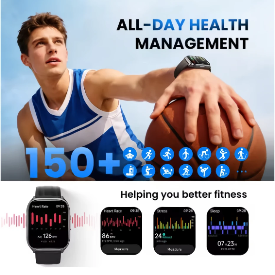 HAYLOU Watch 3 1.85-inch AMOLED Display 45 Days Standby 1ATM Waterproof AI Voice Assistant bluetooth Call Heart Rate Blood Oxygen Monitor Sleep Monitoring Breathing Training Multi-sport Modes Smart Watch — view 4