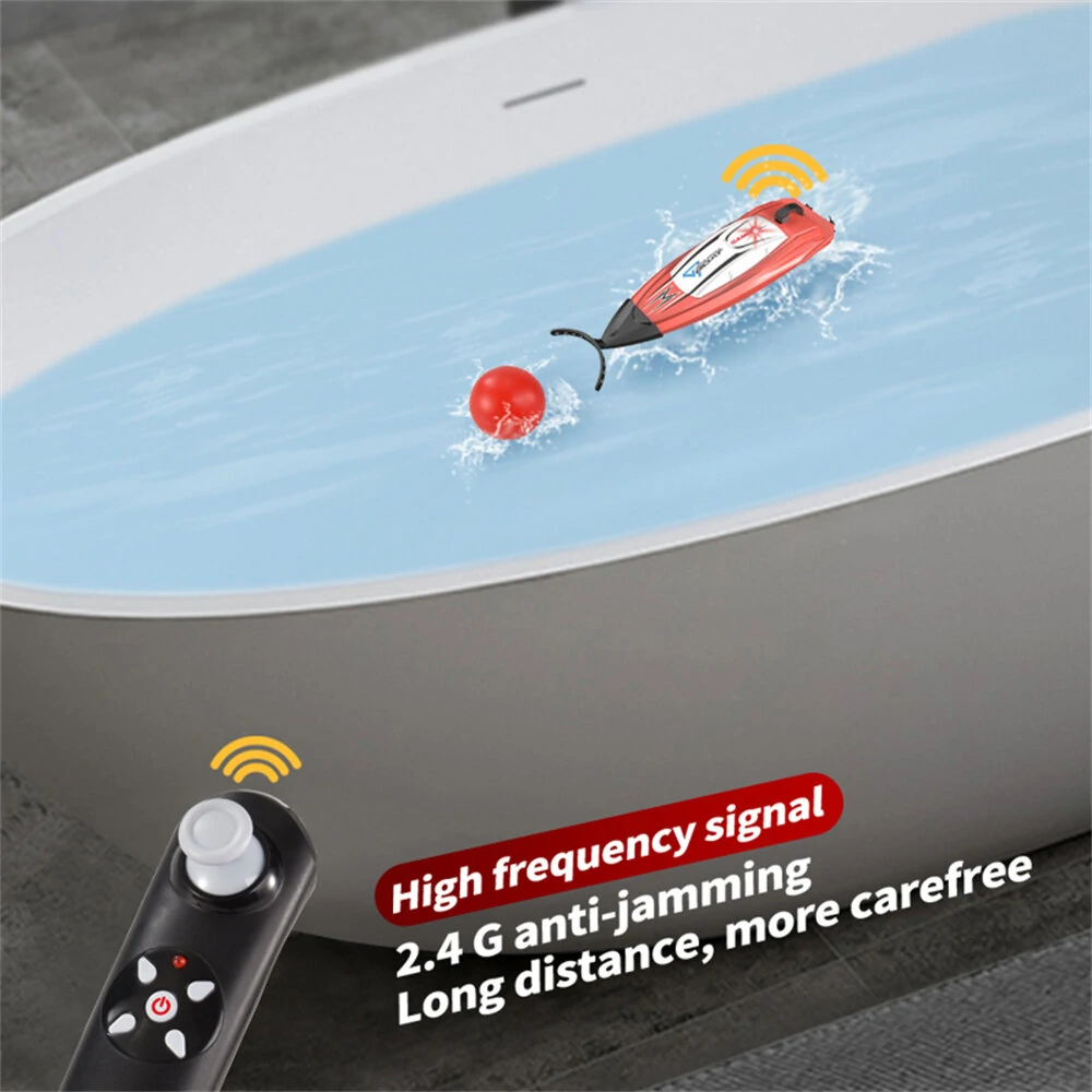 HC 804 2.4G Mini Remote Control High Speed RC Boat LED Light Palm Summer Waterproof Toy Dual Motors Pool Lakes Vehicles Models — view 3