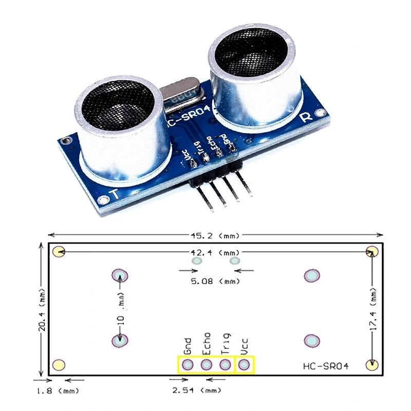 HC-SR04 Ultrasonic Wave Detector Ranging Module HCSR04 Distance Sensor for Arduino — view 6