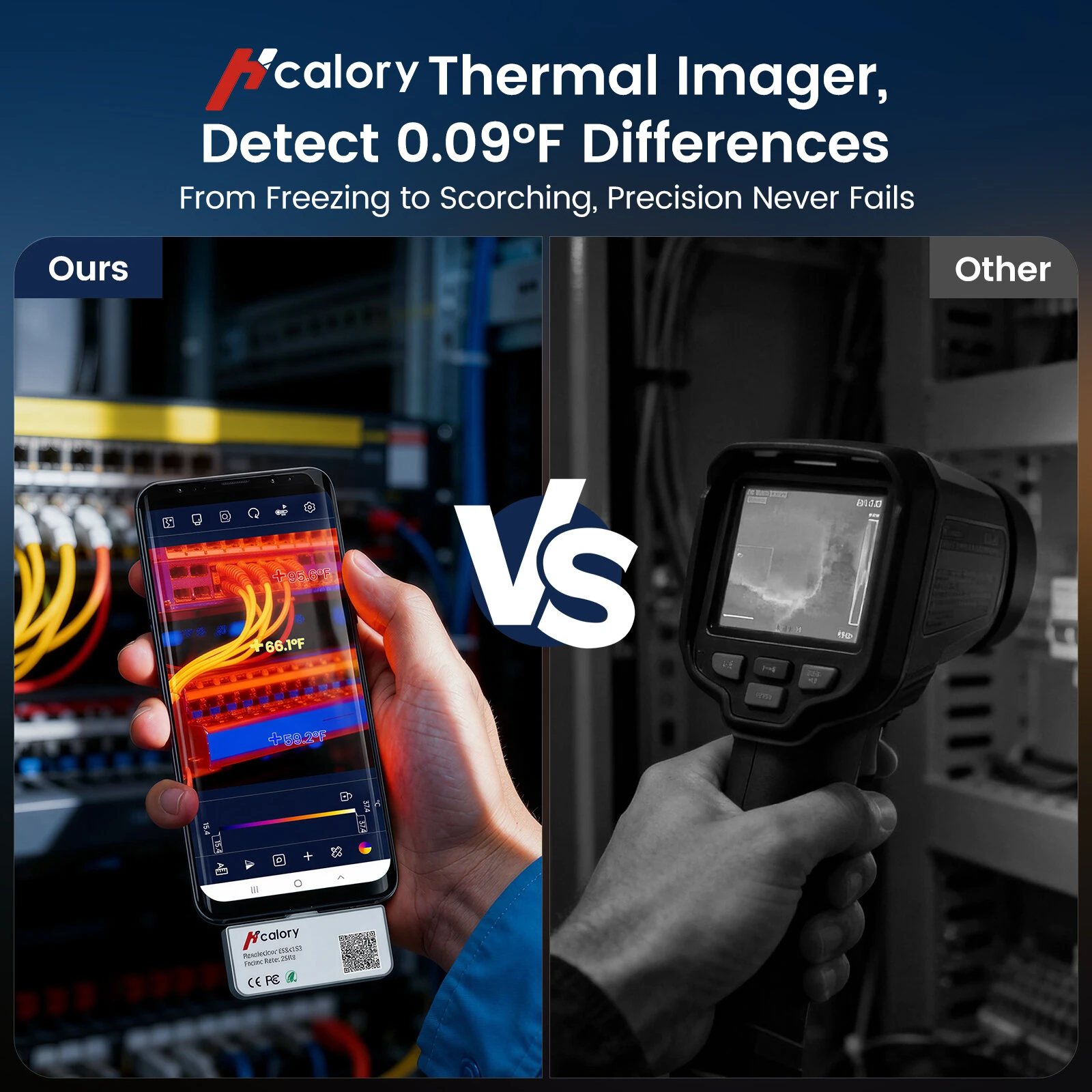 Hcalory T3-C Thermal Imaging Camera Imager Infrared Thermometer 512x384 TISR 256x192 IR for iOS Android Smartphones — view 3