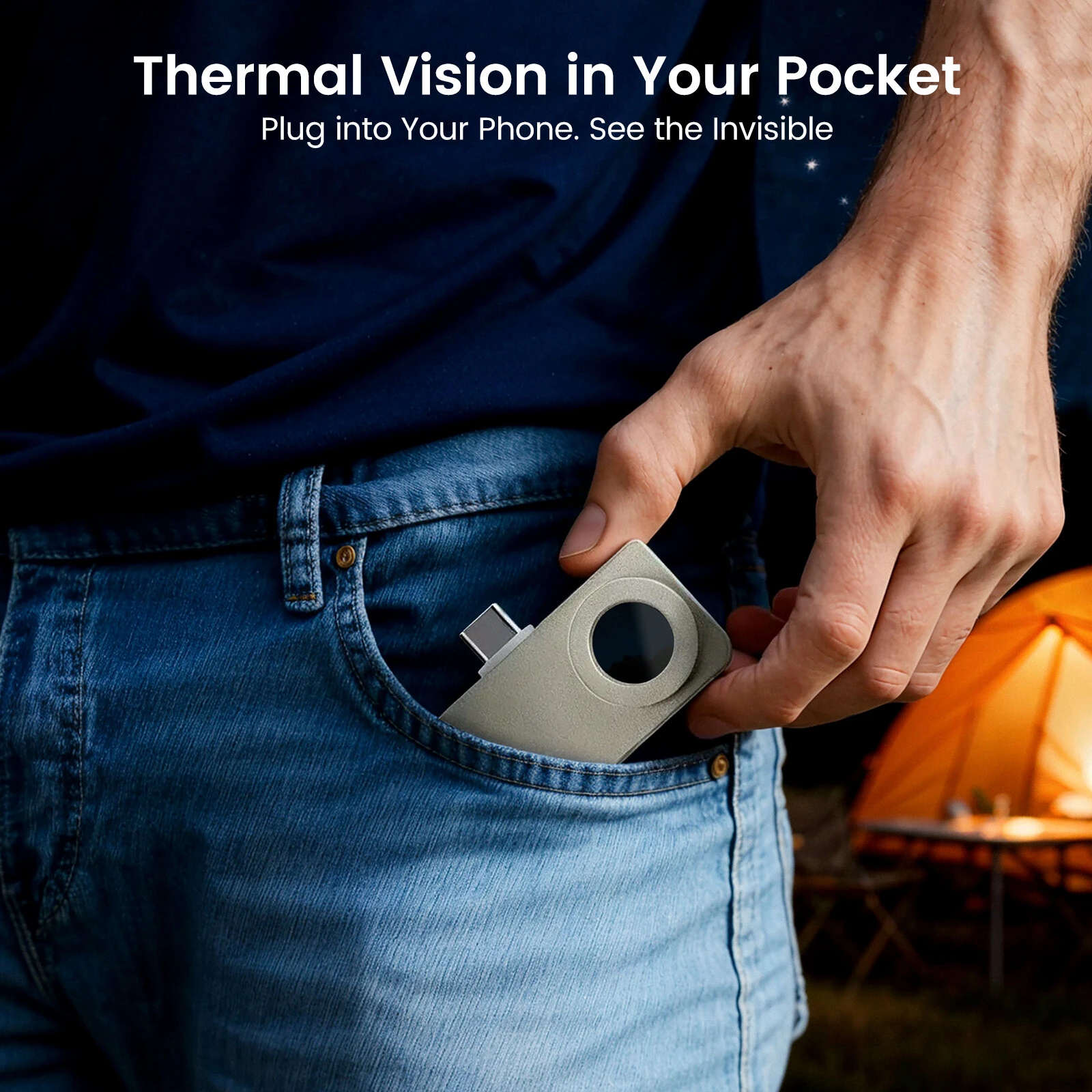 Hcalory T3-C Thermal Imaging Camera Imager Infrared Thermometer 512x384 TISR 256x192 IR for iOS Android Smartphones — view 5