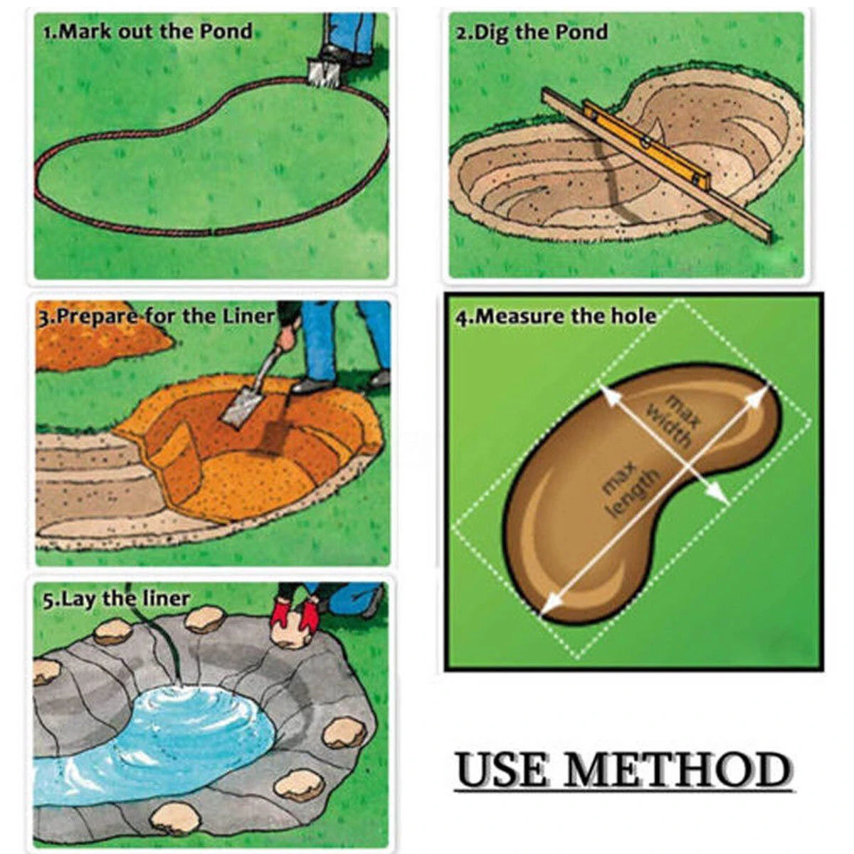 HDPE PVC Garden Fish Pond Liner Anti-Seepage Waterproof Heavy Duty Membrane Reinforced Landscaping Furniture Dust Cover — view 7