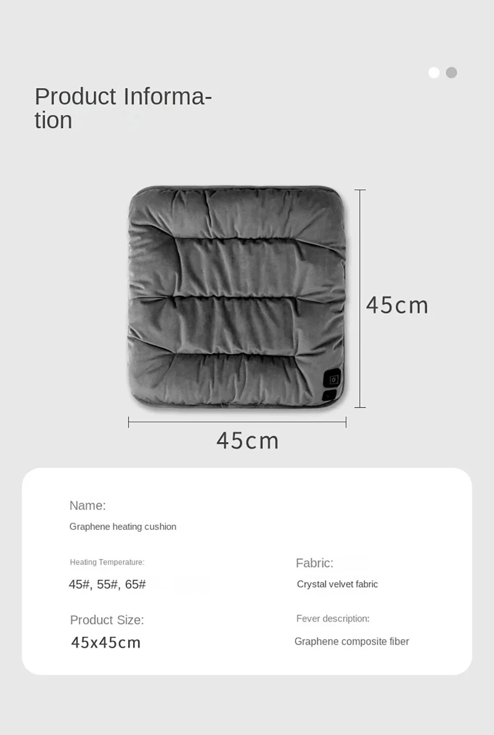 Heated Seat Cushion Office USB Winter Warmer Temperature Adjustable Graphene 5V Electric Chair Pad Electric Heating Cushion Pad Chair Winter Warming 3 Layer Blanket — view 10