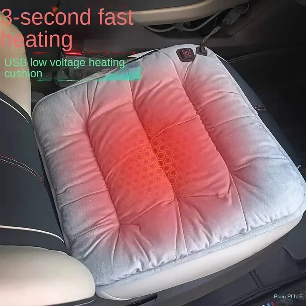 Heated Seat Cushion Office USB Winter Warmer Temperature Adjustable Graphene 5V Electric Chair Pad Electric Heating Cushion Pad Chair Winter Warming 3 Layer Blanket — view 3