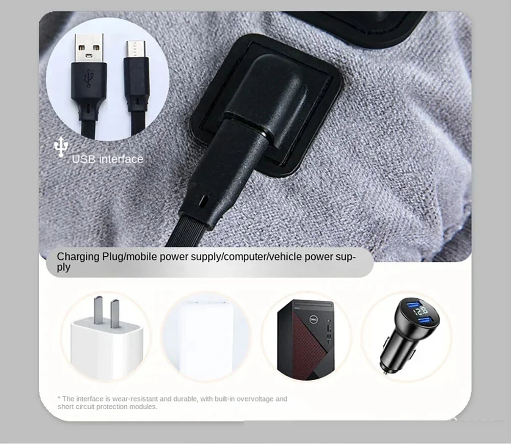 Heated Seat Cushion Office USB Winter Warmer Temperature Adjustable Graphene 5V Electric Chair Pad Electric Heating Cushion Pad Chair Winter Warming 3 Layer Blanket — view 5