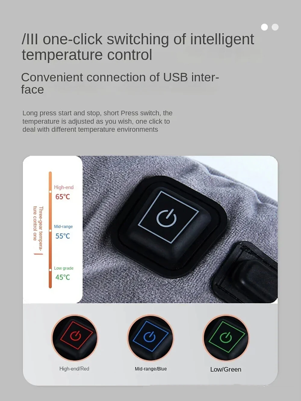 Heated Seat Cushion Office USB Winter Warmer Temperature Adjustable Graphene 5V Electric Chair Pad Electric Heating Cushion Pad Chair Winter Warming 3 Layer Blanket — view 8