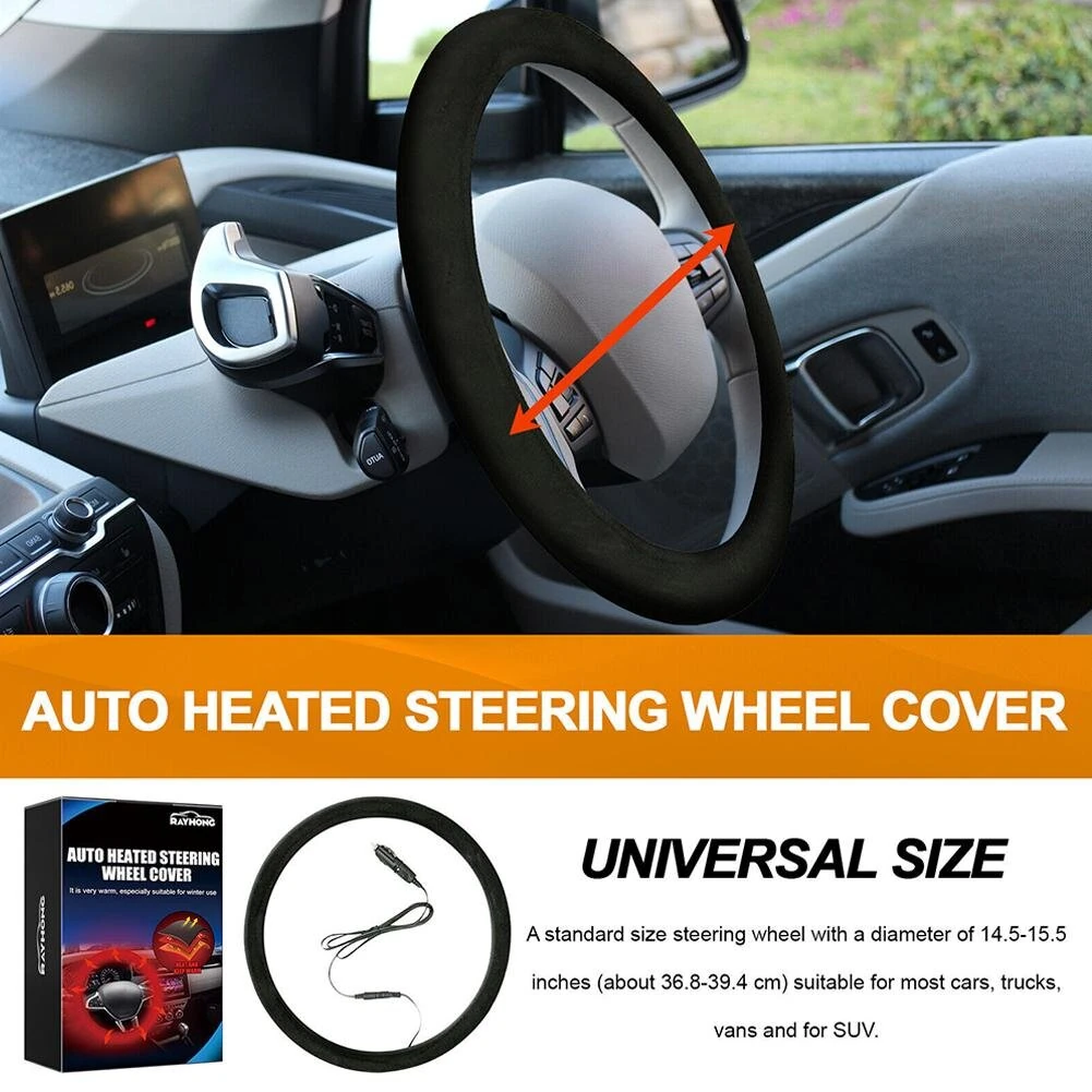 Heated Steering Wheel Protective Cover Universal Car Fast Hand Warmer Car Steering Wheel Heater Auto Parts Hand Warmer — view 4