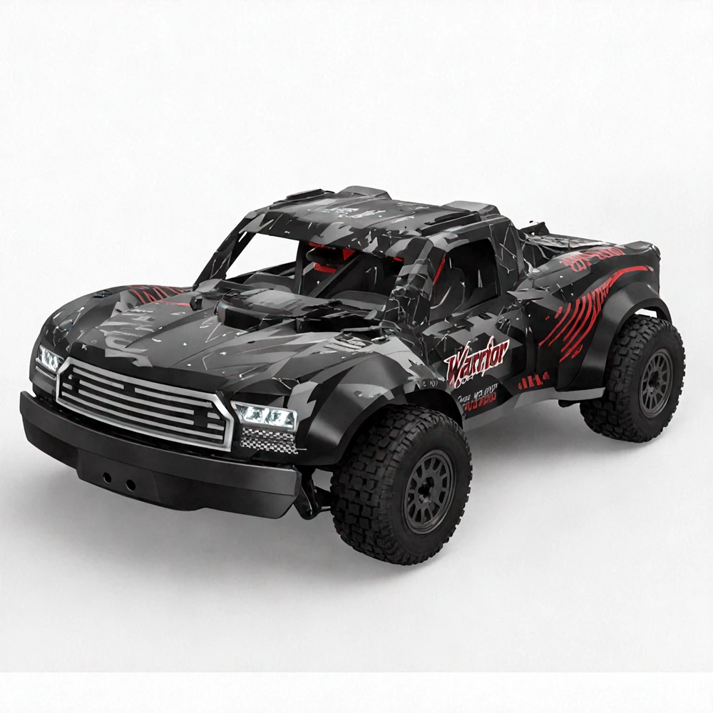 HELIWAY HKRC 1205 RTR 1/14 2.4G 4WD 70km/h Brushless RC Car Short Course Off-Road Truck Full Proportional LED Light Metal Gears Drive Shafts High Speed Remote Control Vehicles Model Toys