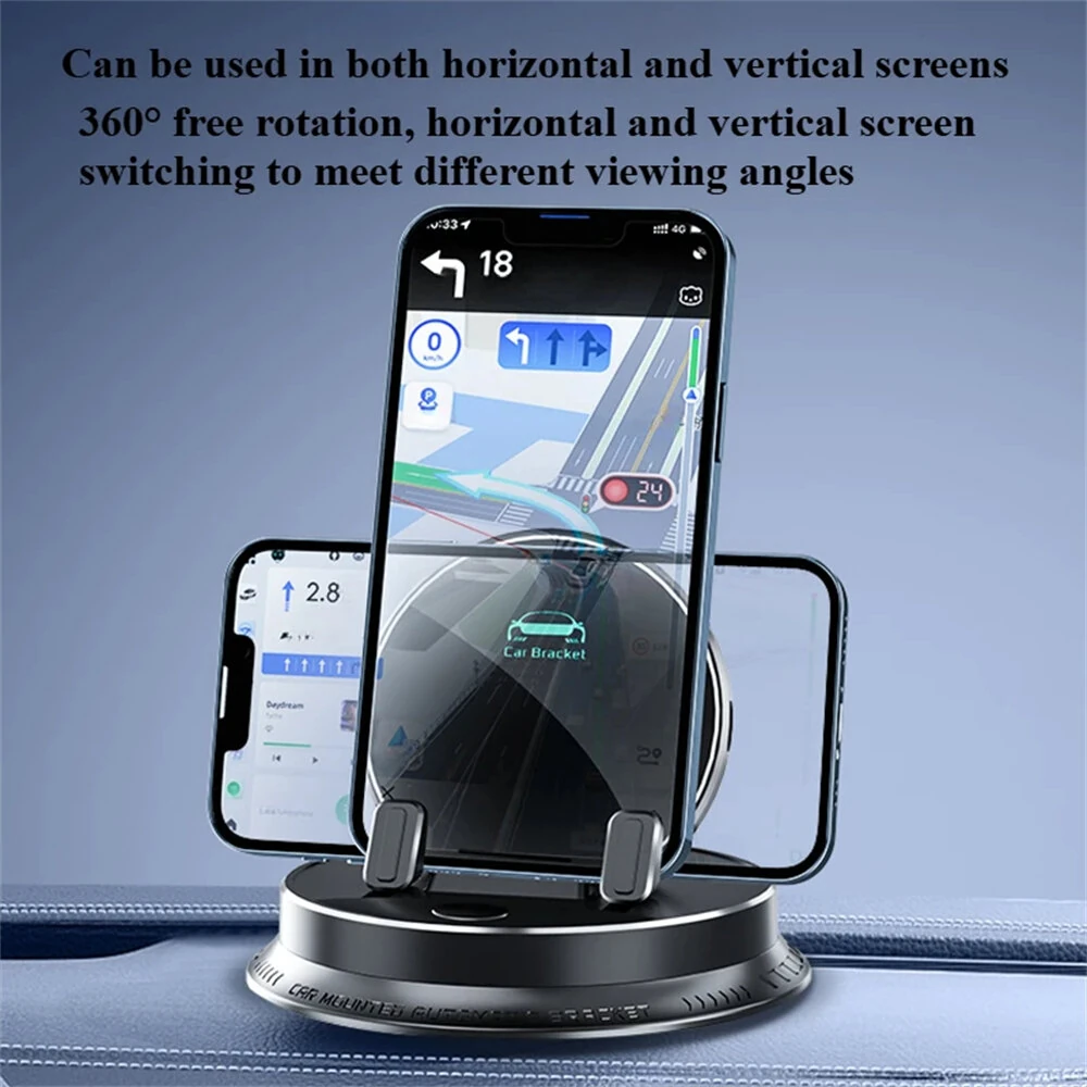 HELLOLEIBOO Portable Smart Wireless Charging Dashboard Phone Holder 360 Degree Rotation Auto Lock Stand Universal — view 2