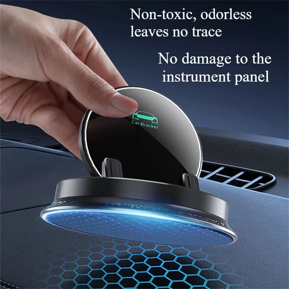 HELLOLEIBOO Portable Smart Wireless Charging Dashboard Phone Holder 360 Degree Rotation Auto Lock Stand Universal — view 3
