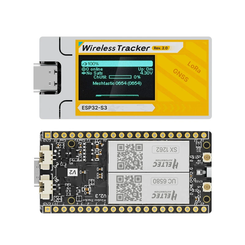 Heltec Wireless Tracker V2 LoRa GNSS IoT Device ESP32-S3FN8 SX1262 UC6580 863-928 MHz Wi-Fi Bluetooth L1 GNSS Type-C USB 0.96-Inch RGB TFT LCD 868Mhz — view 3