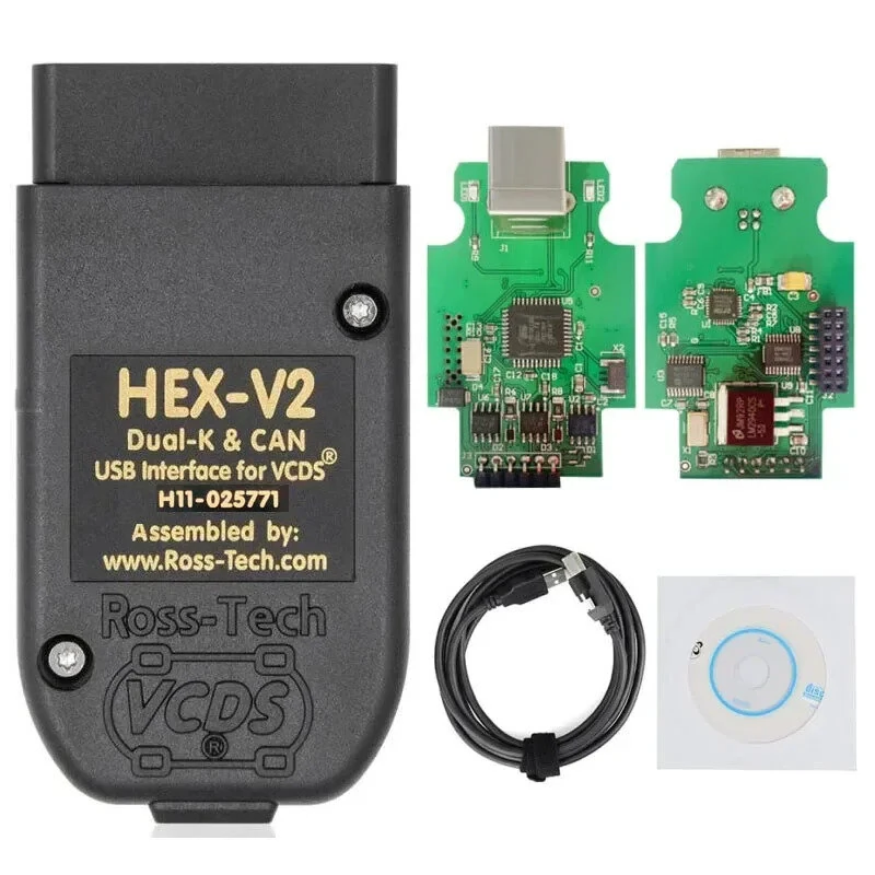 HEX V2 for VAG VCDS 25.3 Scanner Tool Cable OBD2 Diagnostic Multi-Language HEX V2 Wesheu VCDS for VAG COM For Audi/SKODA/VW Car — view 5
