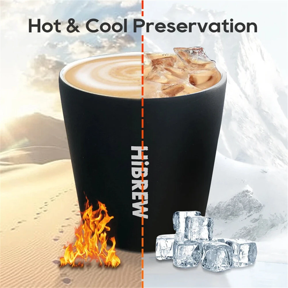 HiBREW 240ml Portable Hanging Ear Style Coffee Thermal Mug Foldable Filter Stainless Steel Double Wall Vacuum Insulated Coffee Cup — view 8