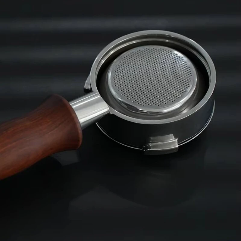 HiBREW V7 58MM Portafilter 2-In-1 Bottomless & Dual Spout Coffee Handle 304 Stainless Steel Wooden Handle For H7A/ H7B/ H13 Espresso Machine — view 7