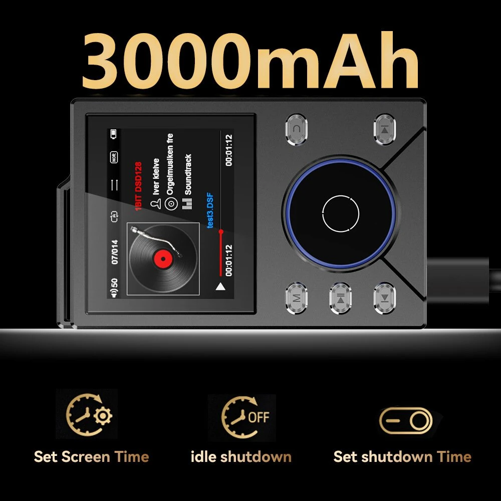 HIFI-02 HiFi Audio Player DSD256 Hard Decode Lossless Music Player bluetooth LDAC 3000mAh Zinc Alloy Body Portable MP3 Player — view 7