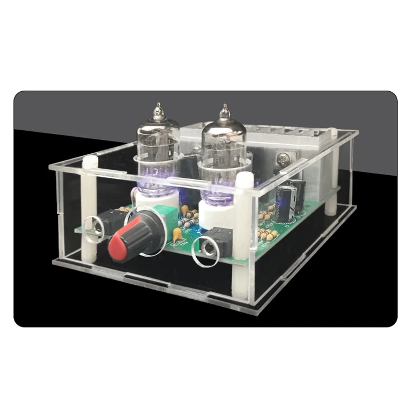 HIFI 6J1 Tube Amplifier DIY Kit Clear Acrylic Case High Fidelity Sound 105dB SNR Dual 12V Power Support MP3 Smartphone Tablet Computer — view 6
