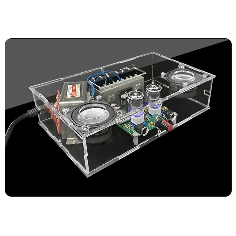 HIFI 6J1 Tube Amplifier DIY Kit Clear Acrylic Case High Fidelity Sound 105dB SNR Dual 12V Power Support MP3 Smartphone Tablet Computer — view 7