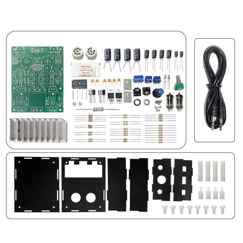 HIFI 6J1 Tube Amplifier DIY Kit Clear Acrylic Case High Fidelity Sound 105dB SNR Dual 12V Power Support MP3 Smartphone Tablet Computer — view 8