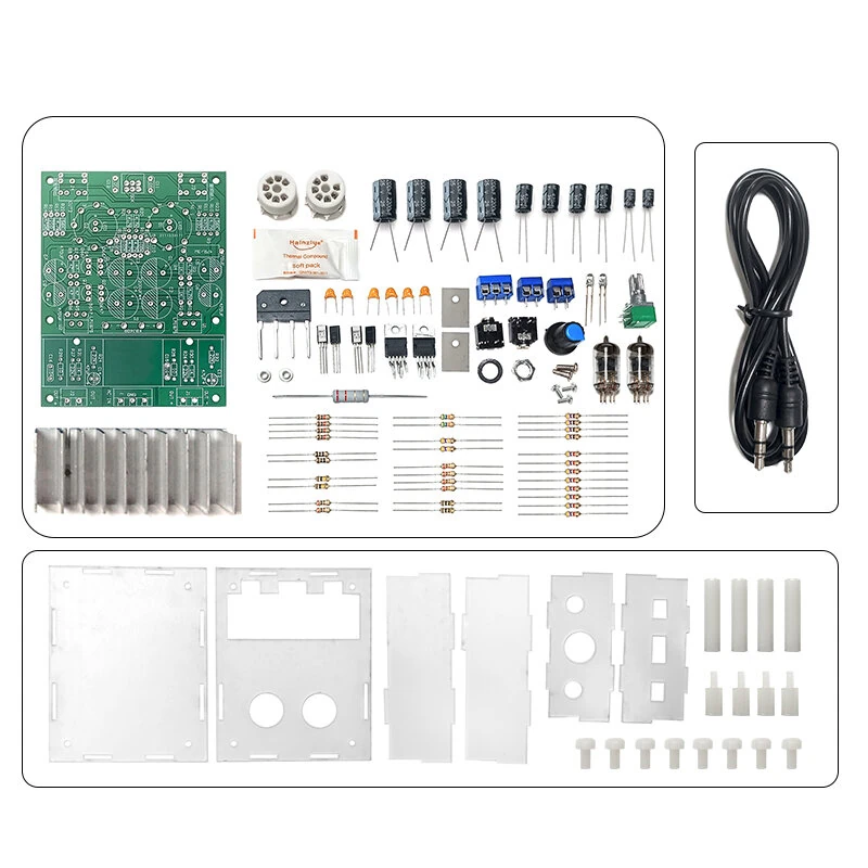 HIFI 6J1 Tube Amplifier DIY Kit Clear Acrylic Case High Fidelity Sound 105dB SNR Dual 12V Power Support MP3 Smartphone Tablet Computer — view 9
