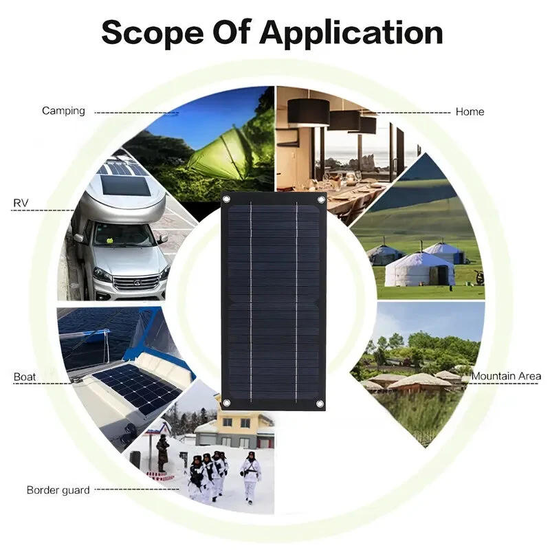 High Efficiency 600W Solar Panel Charger Monocrystalline Silicon Portable Kit 100A Charge Controller Extension Cable Battery Clip for RV Outdoor Camping Green Energy — view 4