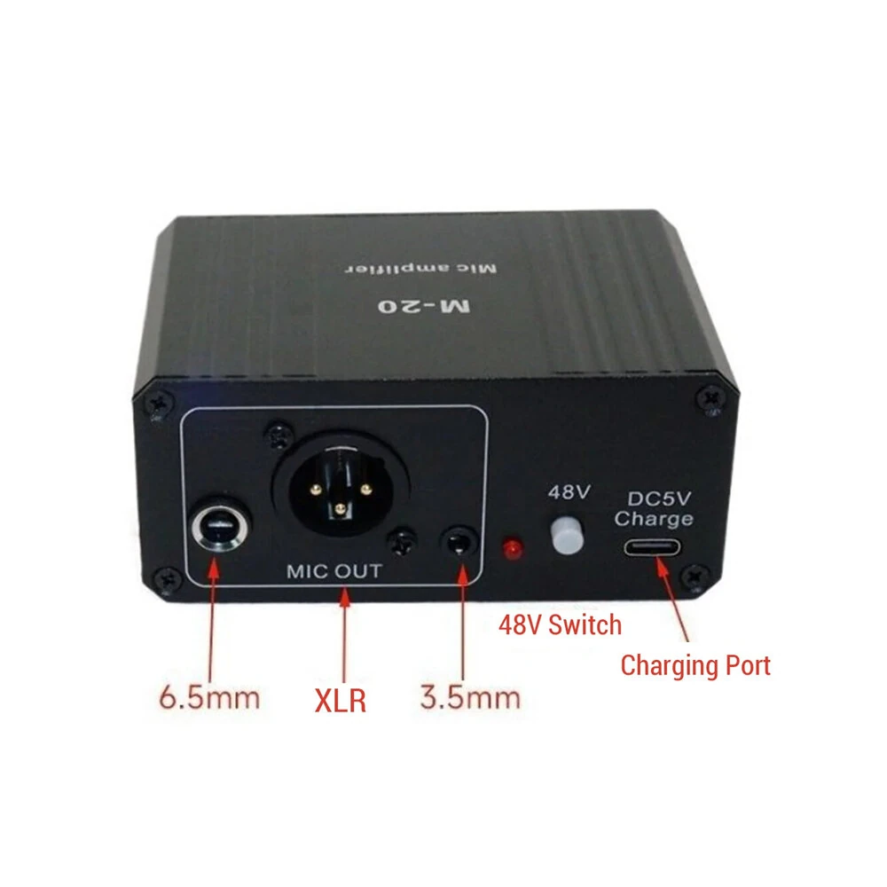 High Gain 48V Microphone Preamp Low Noise XLR Output Balanced Amplifier Compact Design for Dynamic and Condenser Mic Professional Audio — view 4
