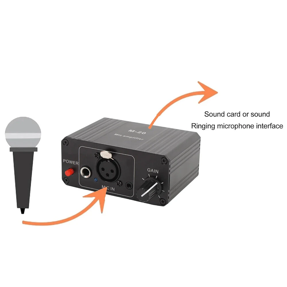 High Gain 48V Microphone Preamp Low Noise XLR Output Balanced Amplifier Compact Design for Dynamic and Condenser Mic Professional Audio — view 5