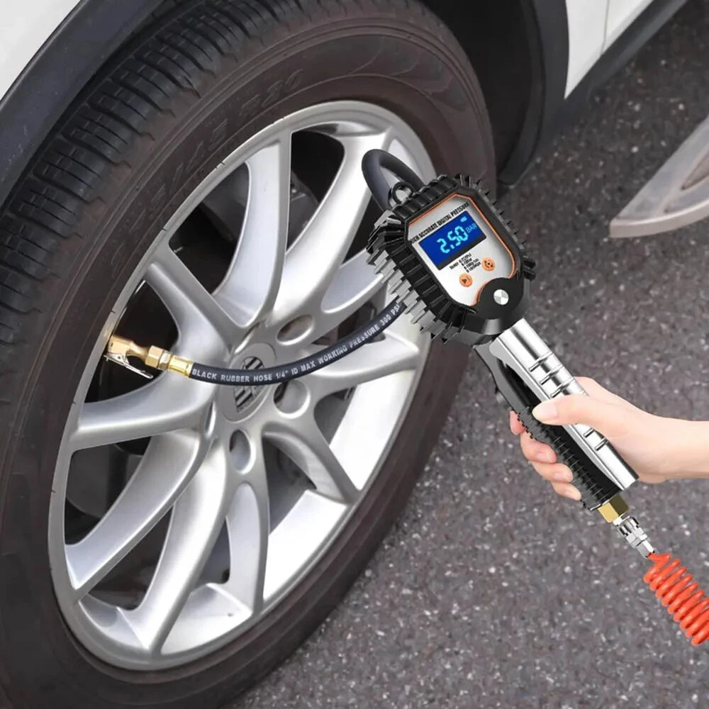 High-Precision LED Digital Display Tire Inflation Meter Car Tires Pressure Meter Barometer Automotive Tool — view 6