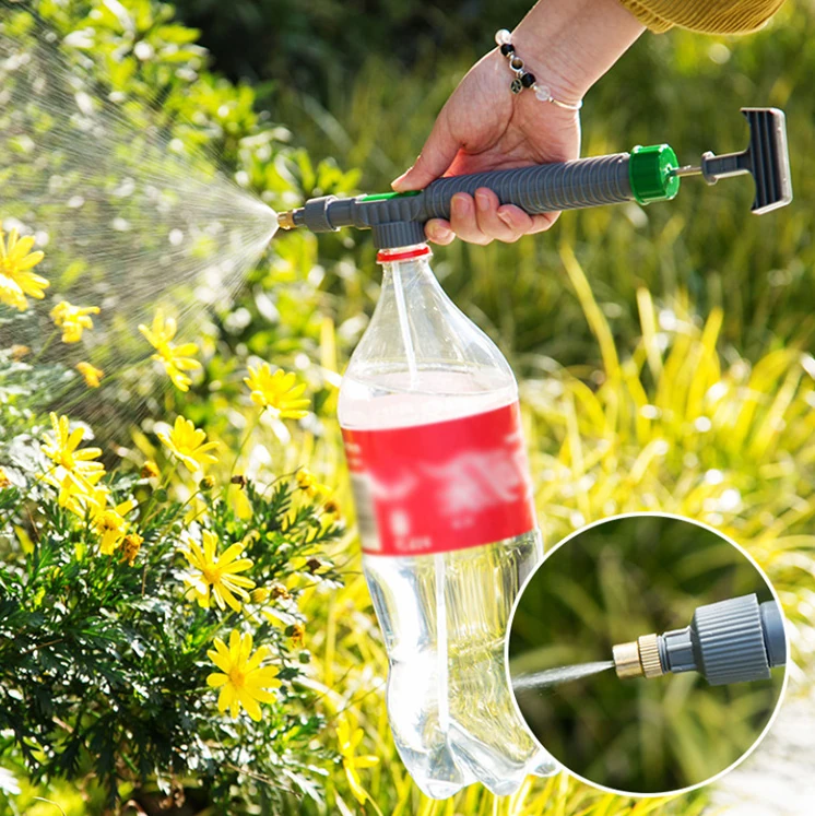 High Pressure Air Pump Manual Sprayer Adjustable Drink Bottle Spray Head Nozzle Garden Watering Tool Sprayer Agriculture Tools — Pricio