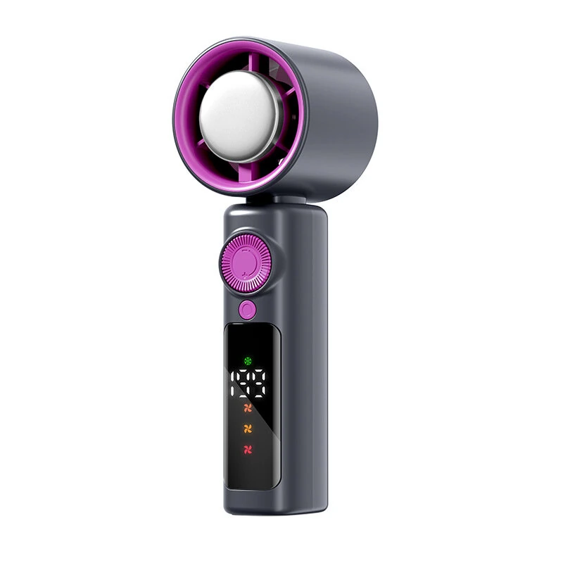 High-Speed Handheld Cooling Fan 1-199 Adjustable Gear Violent Turbo Fan Digital Display Screen Desktop 4000mAh Portable Small Fan — High-Speed