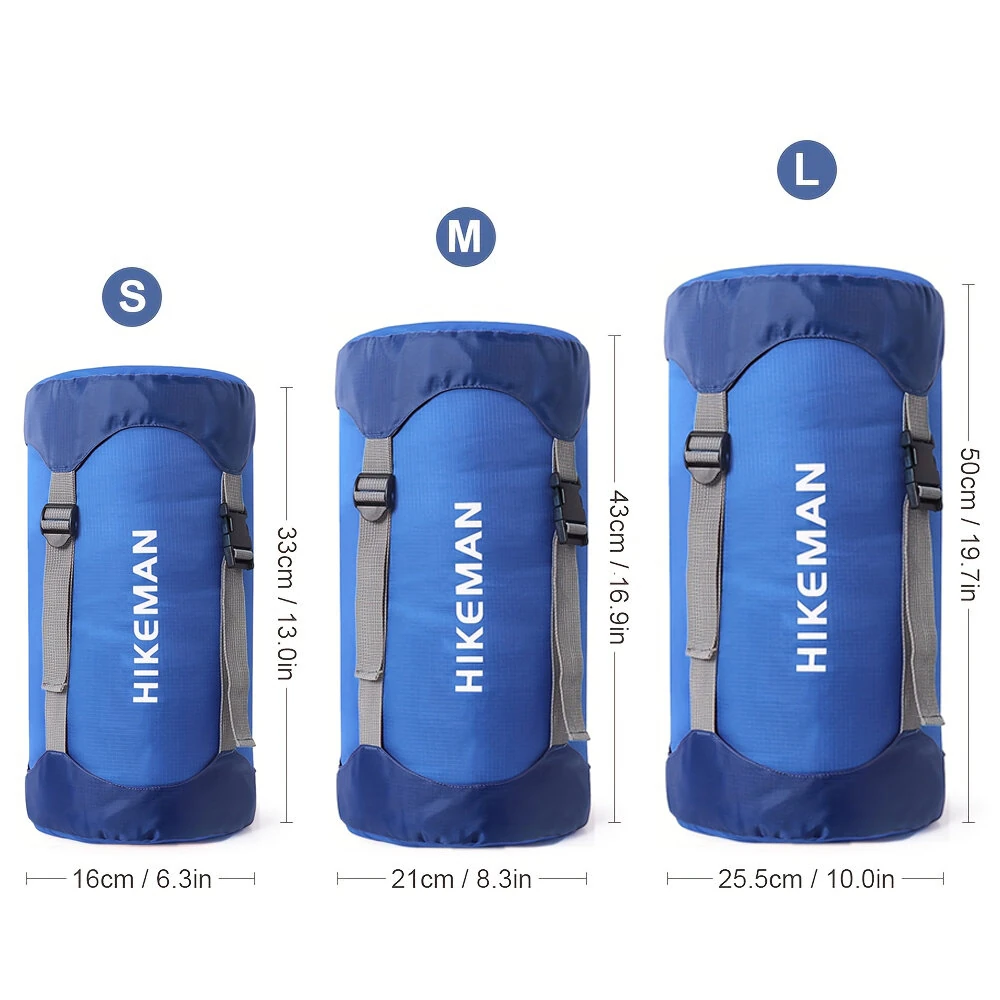 HIKEMAN Compression Sack for Sleeping Bag 210T Polyester Water Repellent Packing Stuff Storage Bag for Outdoors Travel Camping Hiking — view 8