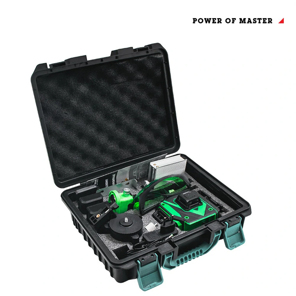 HILDA 16 Line Green Light Laser Level Double Batteries Meter Automatic Leveling Adjustable Precision EU Plug for Construction — view 7