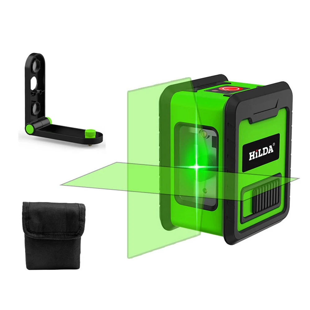 HILDA 2 Lines Green Laser Levels Mini Self Leveling 360° Horizontal Vertical Cross High-precision Gadgets for Carpet Hardwood Floor