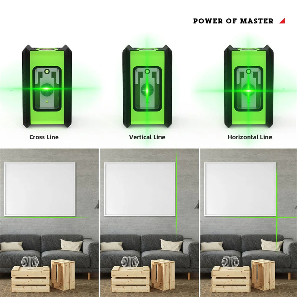 HILDA 2 Lines Green Laser Levels Mini Self Leveling 360° Horizontal Vertical Cross High-precision Gadgets for Carpet Hardwood Floor — view 4