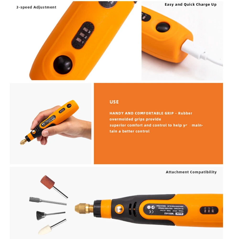 HILDA 3.6V Cordless Mini Drill Rotary Power Tools 3 Gears Compact and Versatile 5000/10000/15000rpm 3.2mm Chuck Size Lightweight Portable and Easy to Use Ideal for DIY Projects — view 6