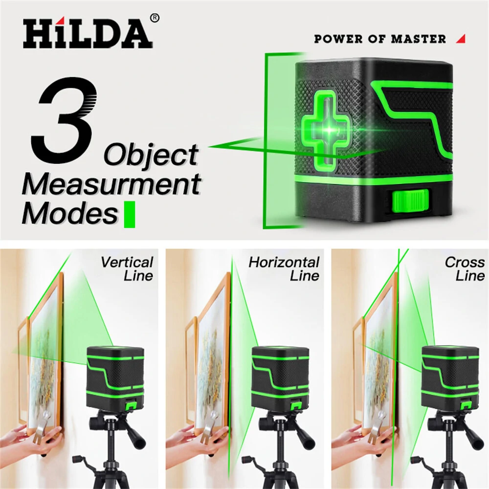 HILDA Laser Level 2 Lines Green Light Mini Self-Leveling Horizontal And Vertical Cross Super Powerful Laser Beam Line — view 3