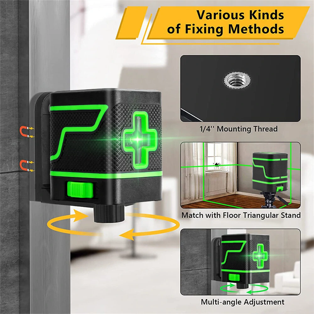 HILDA Laser Level 2 Lines Green Light Mini Self-Leveling Horizontal And Vertical Cross Super Powerful Laser Beam Line — view 4