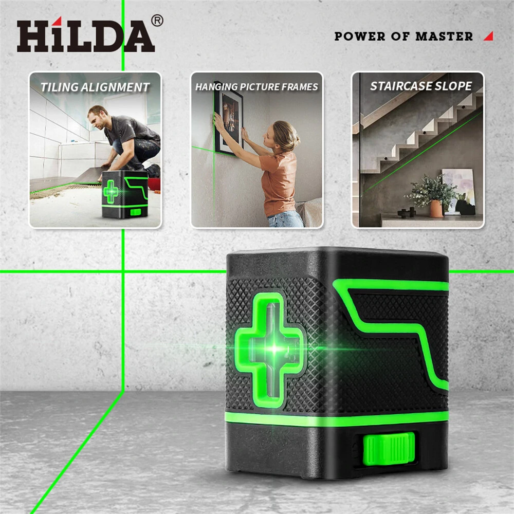 HILDA Laser Level 2 Lines Green Light Mini Self-Leveling Horizontal And Vertical Cross Super Powerful Laser Beam Line — view 5