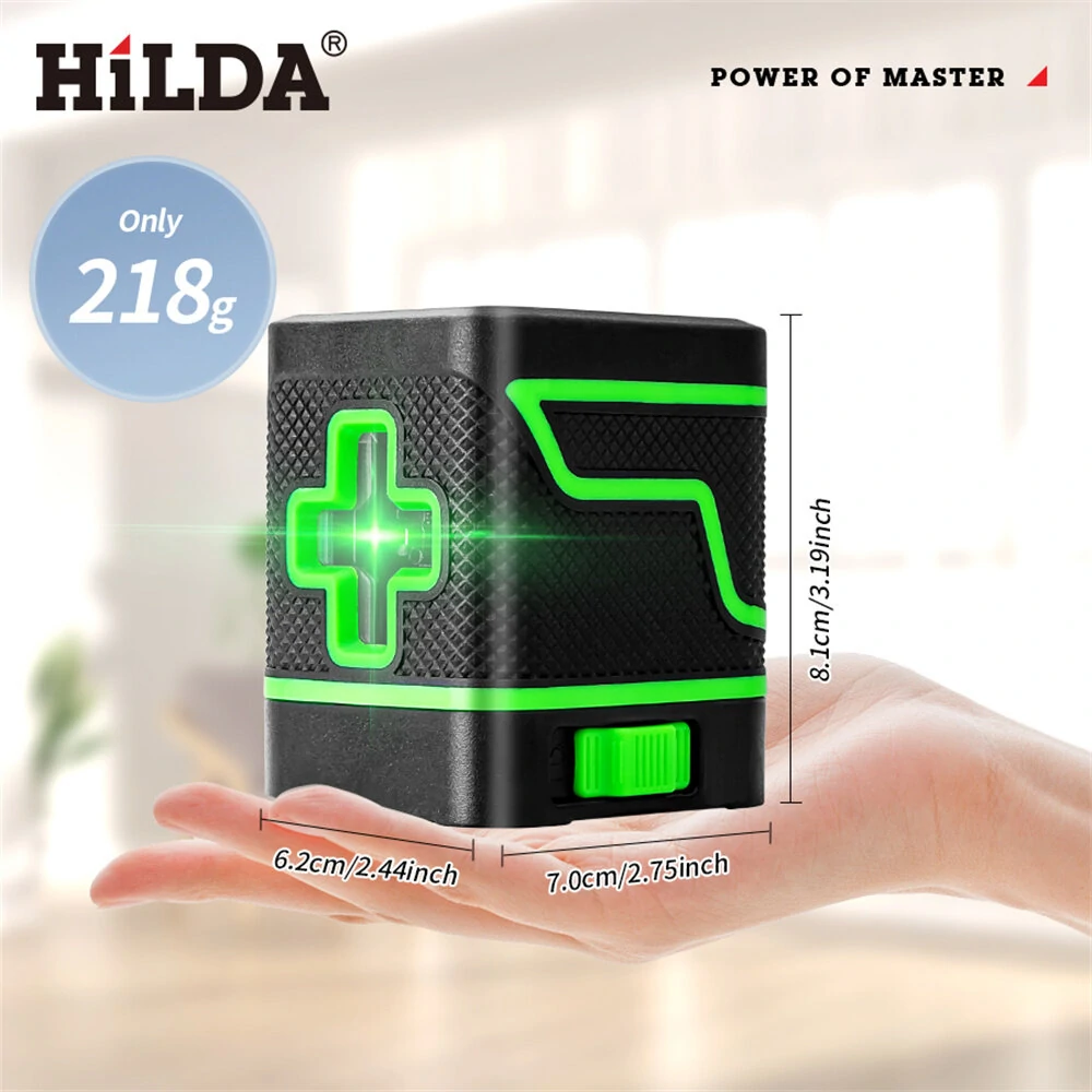 HILDA Laser Level 2 Lines Green Light Mini Self-Leveling Horizontal And Vertical Cross Super Powerful Laser Beam Line — view 6