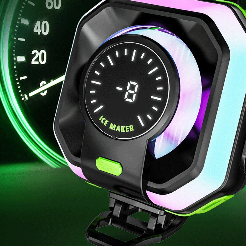 HK-5 Pro Semiconductor Phone Cooler Magnetic/Clip On AI Smart 3 Speed Cooling Real Time Temp Display RGB Light Gaming Radiator — view 3