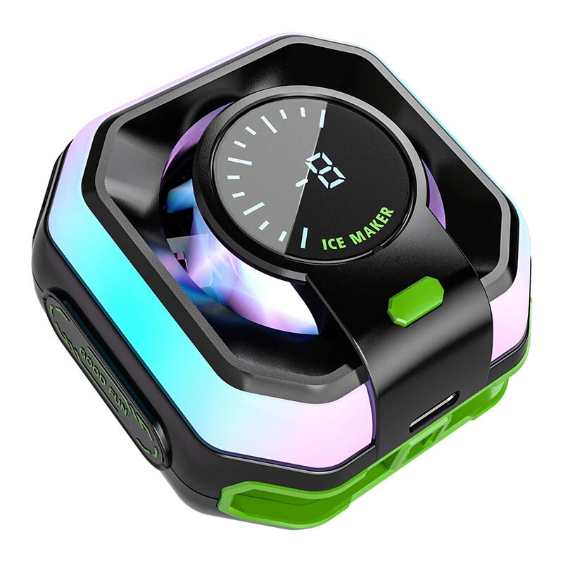 HK-5 Pro Semiconductor Phone Cooler Magnetic/Clip On AI Smart 3 Speed Cooling Real Time Temp Display RGB Light Gaming Radiator — view 7