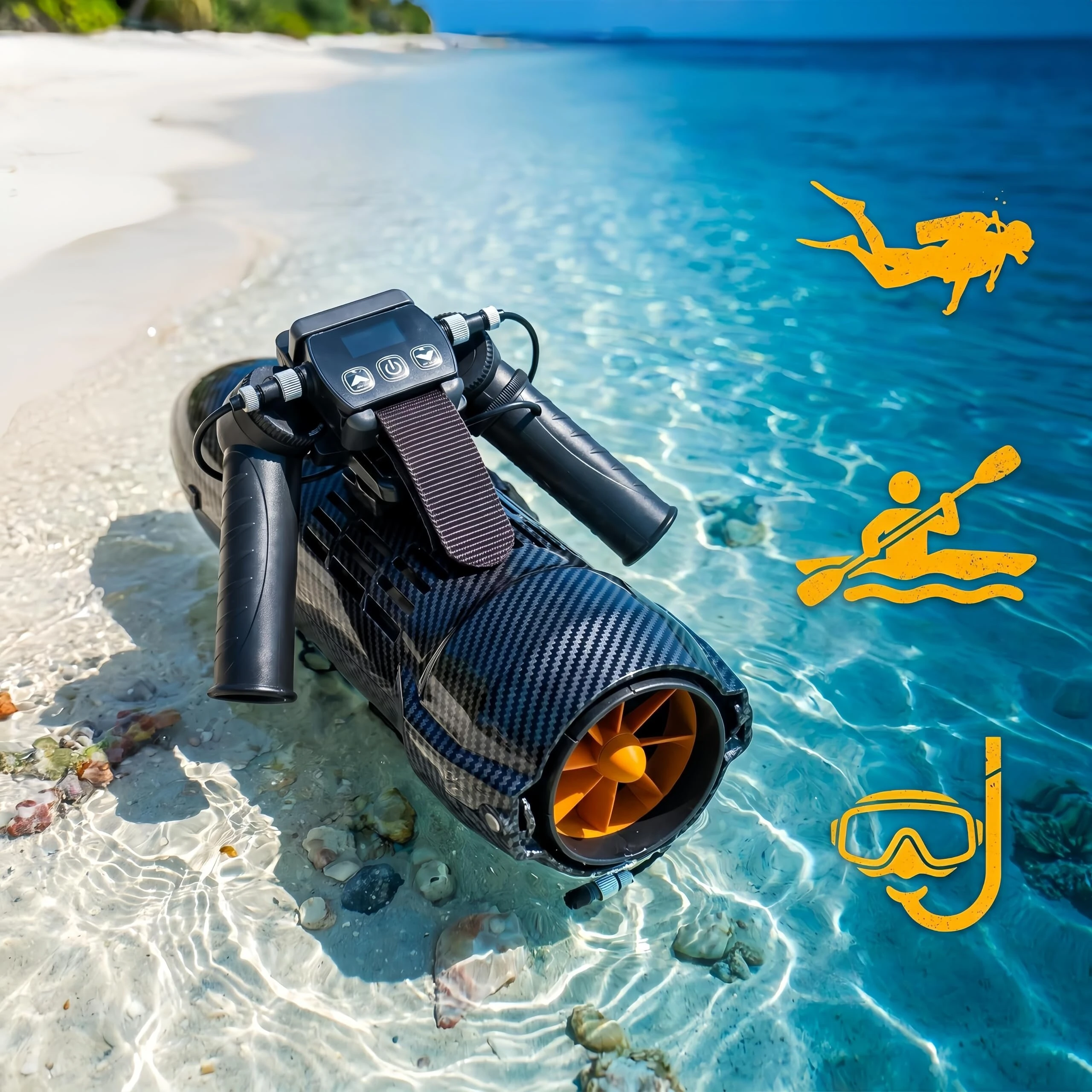 [HK Direct] CAMORO CM6-1 24V 650W/1300W Underwater Scooter Paddle Board Motor Support Single & Dual Unit with 2x4400mAh Batteries iSUP Mount Electric Thruster for Diving Snorkeling in Sea Lake Pool Kayak Boat Use — view 9