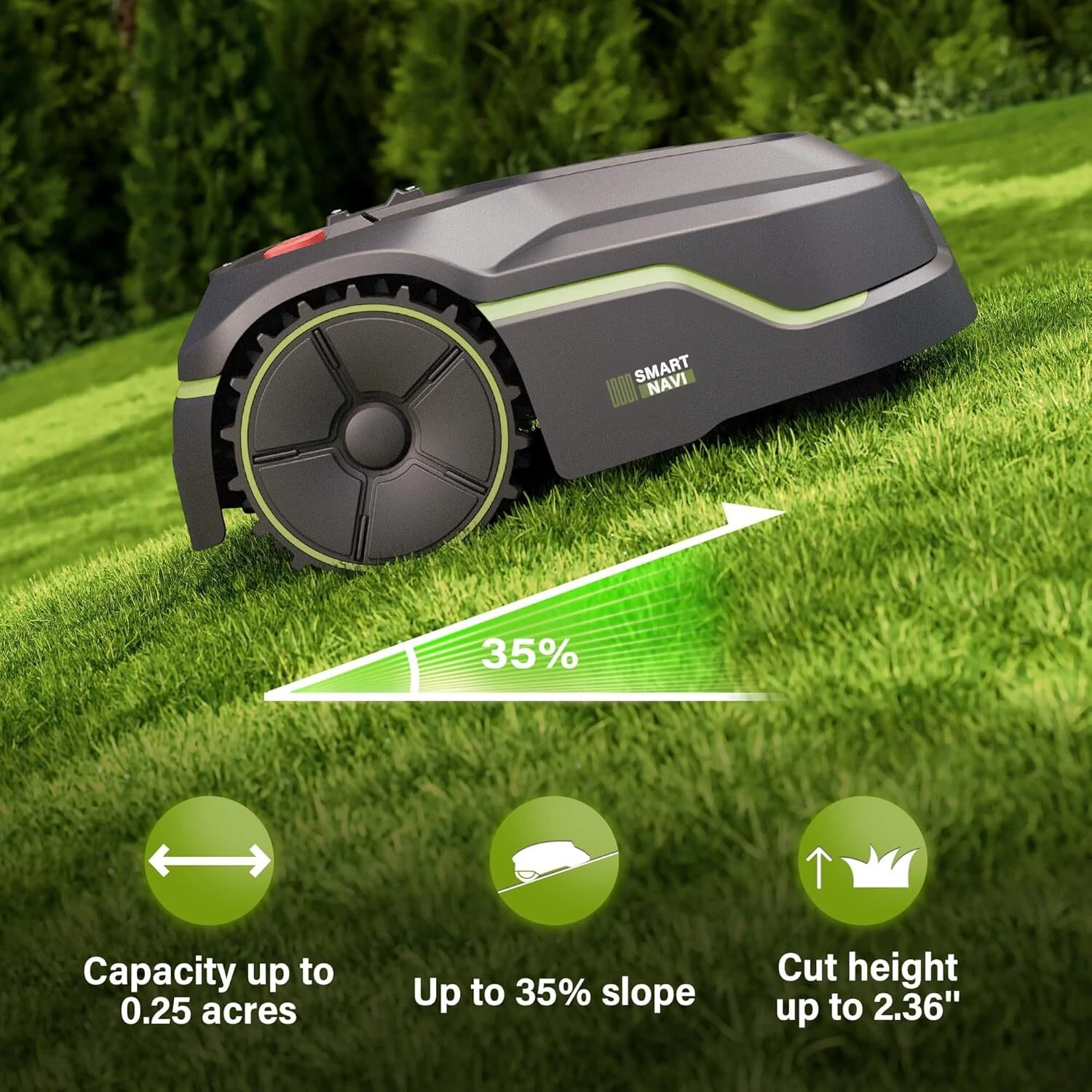 [HK DIRECT] SUNTEK i600 Robotic Lawn Mower with App Control For Lawns Up To 800m² Intelligent Mapping Handles 35% Slopes IPX5 Waterproof Automatic Recharging — view 2