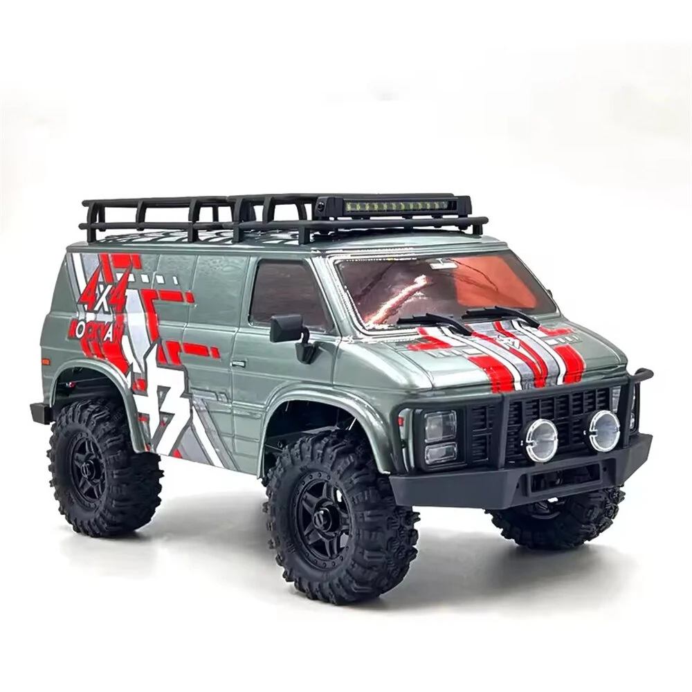HOBBY PLUS CR18P EVO V2 Rock Van RTR 1/18 2.4G 4WD Brushed RC Car Two Speed Trail Crawler Mini Off-Road Climbing Truck Portal Axles Oil-Filled Shocks LED Light Electric Remote Control Vehicles Models Toys — view 3