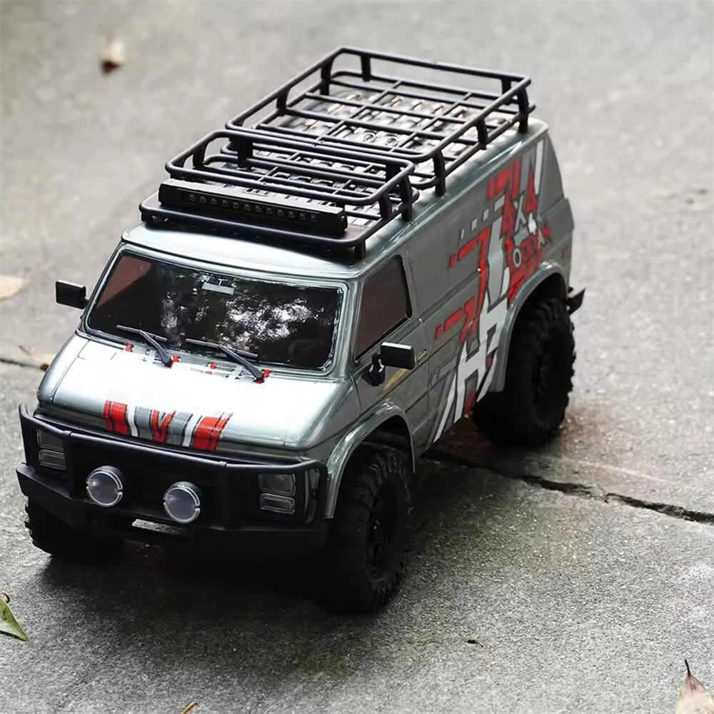 HOBBY PLUS CR18P EVO V2 Rock Van RTR 1/18 2.4G 4WD Brushed RC Car Two Speed Trail Crawler Mini Off-Road Climbing Truck Portal Axles Oil-Filled Shocks LED Light Electric Remote Control Vehicles Models Toys — view 8