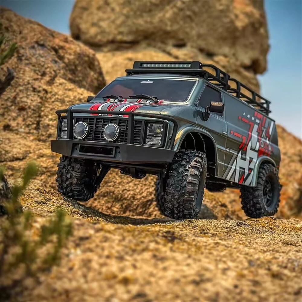 HOBBY PLUS CR18P EVO V2 Rock Van RTR 1/18 2.4G 4WD Brushed RC Car Two Speed Trail Crawler Mini Off-Road Climbing Truck Portal Axles Oil-Filled Shocks LED Light Electric Remote Control Vehicles Models Toys — view 9