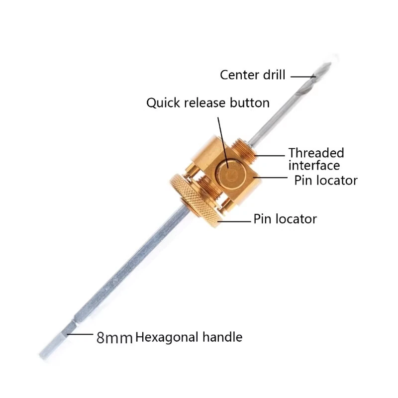 Hole Saw Arbor with 7.5 mm Shank Quick Ejector System Universal Compatibility for Hole Saw Systems — view 5